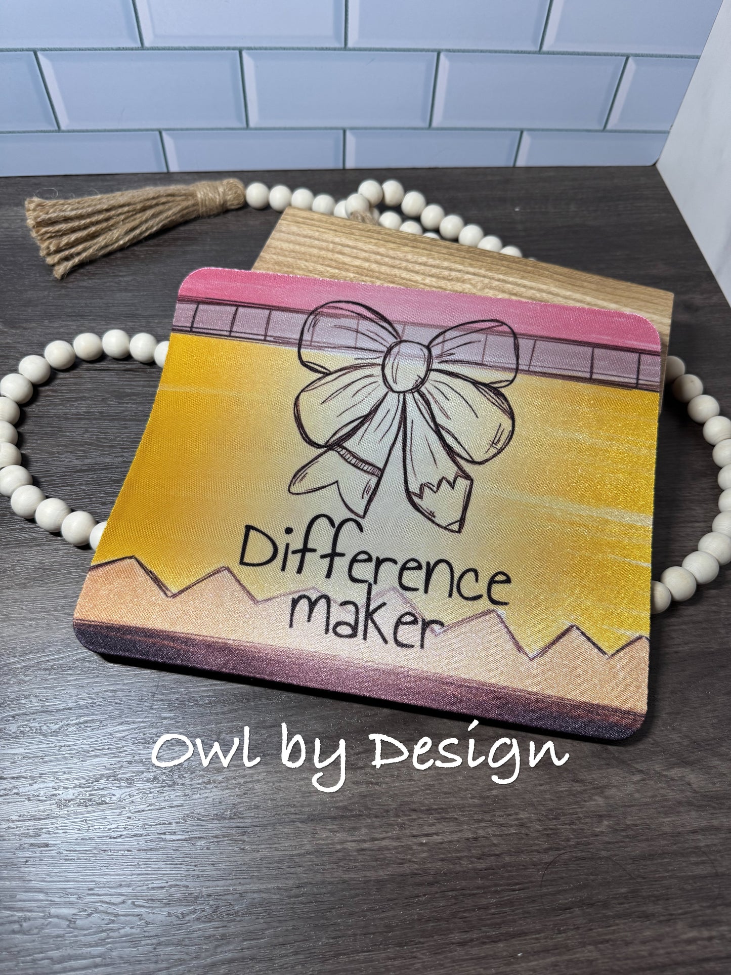 Difference Maker Desk Bundle - Mousepad, Note/Pen Holder and Catch All Valet Tray