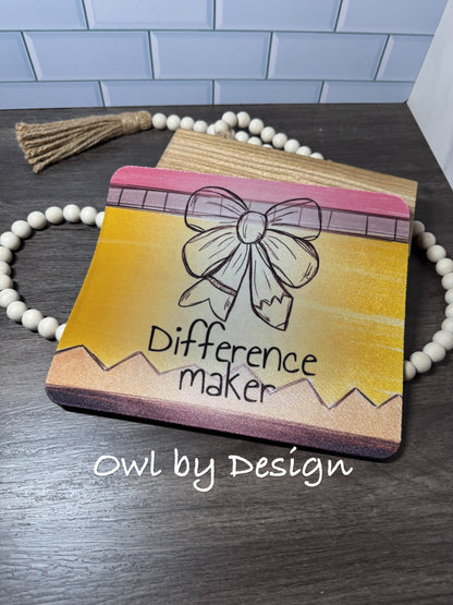 Difference Maker Teacher Appreciation Bundle - Lanyard, Badge Holder, Mousepad, Tray, and Pencil Pouch