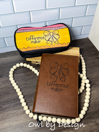 Difference Maker Journaling Bundle - Refillable Journal and Pencil Pouch