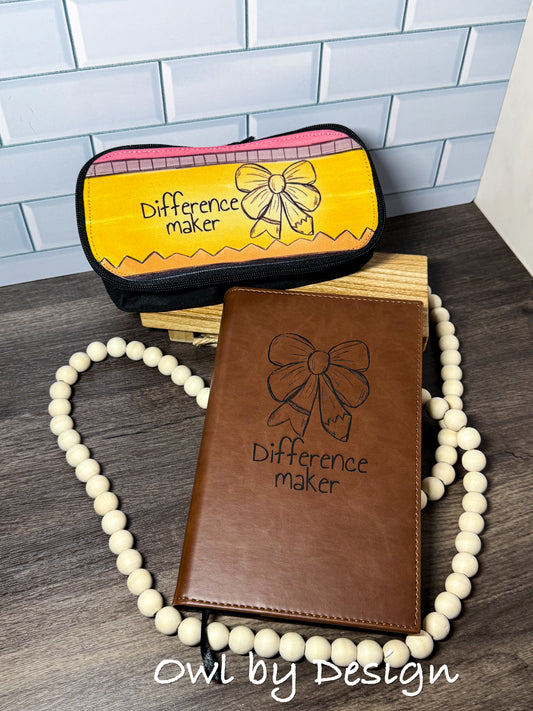Difference Maker Journaling Bundle - Refillable Journal and Pencil Pouch