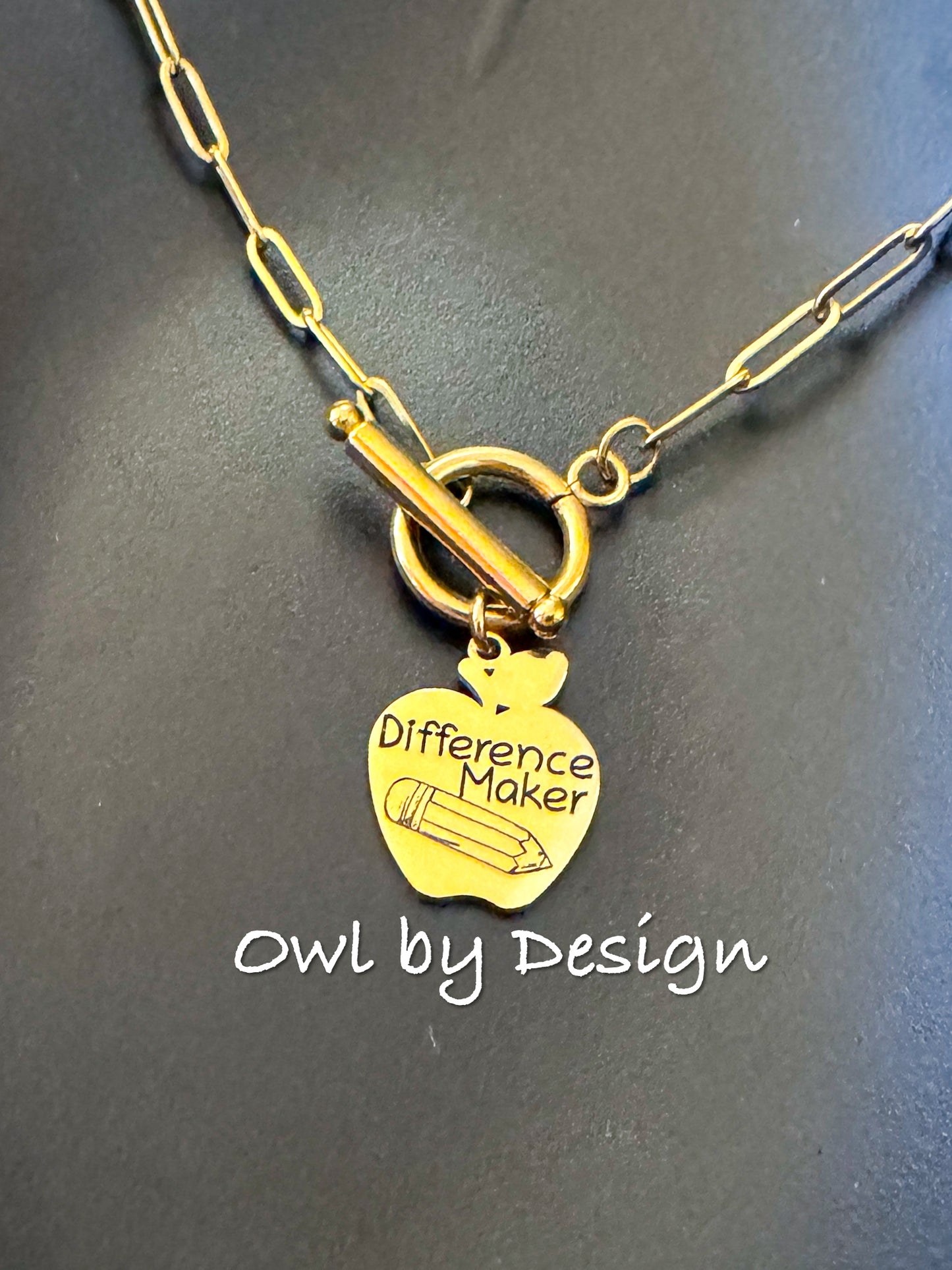 Difference Maker Apple Toggle Clasp Necklace