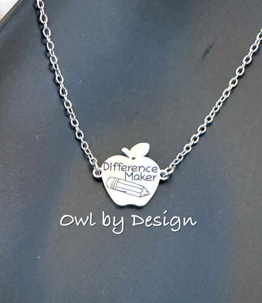 Difference Maker Apple Necklace