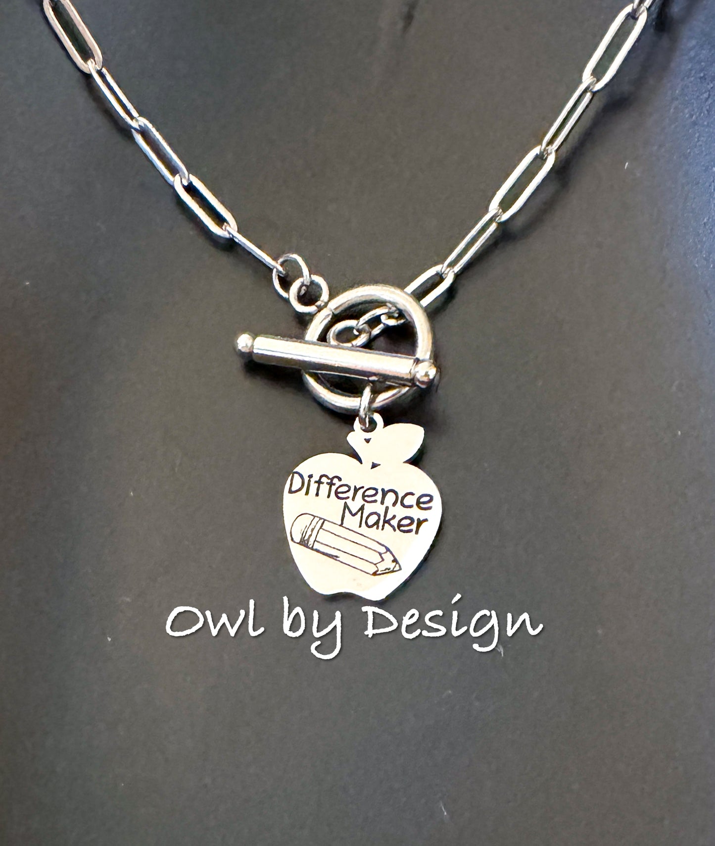 Difference Maker Apple Toggle Clasp Necklace