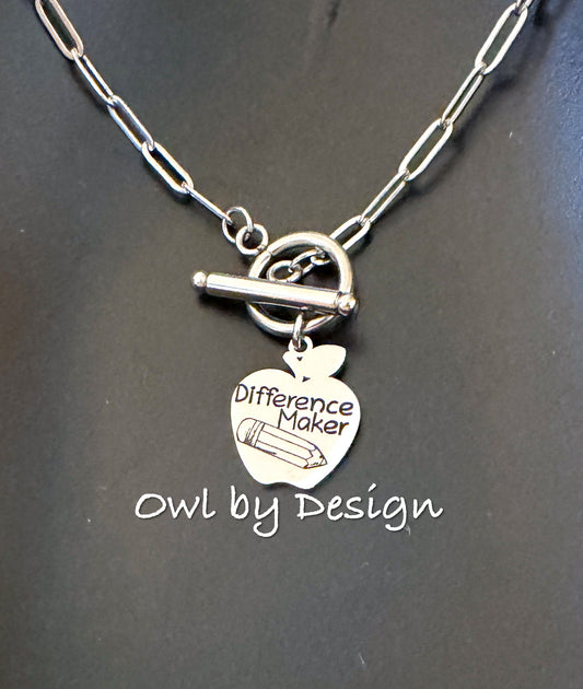 Difference Maker Apple Toggle Clasp Necklace