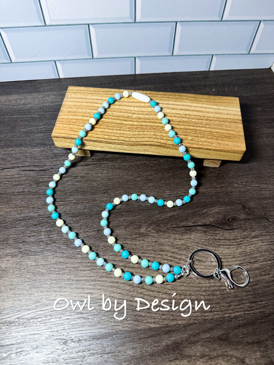 Ocean Mist Beaded Lanyard