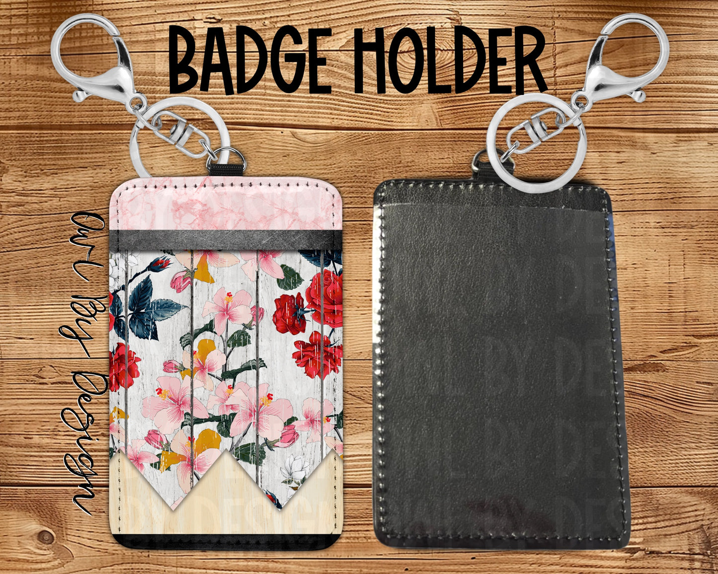 Floral Pencil Card Holder Keychain/Lanyard