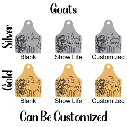 Sunflower Livestock Cow Tag Necklace