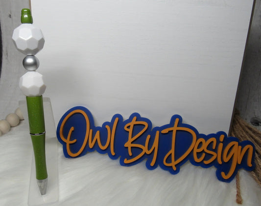 Green, White & Silver Pen