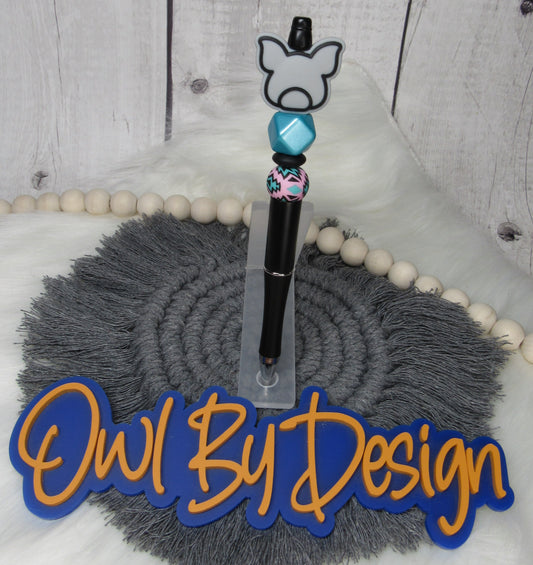 Grey Pig Head Pen