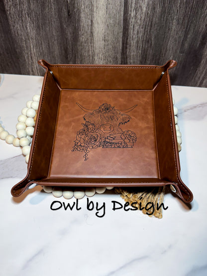 Western Book Lover Catch All Tray - Heritage Leather Line