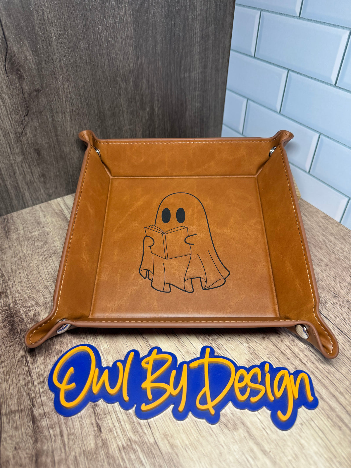 Ghostly Book Lover Catch All Tray - Heritage Leather Line