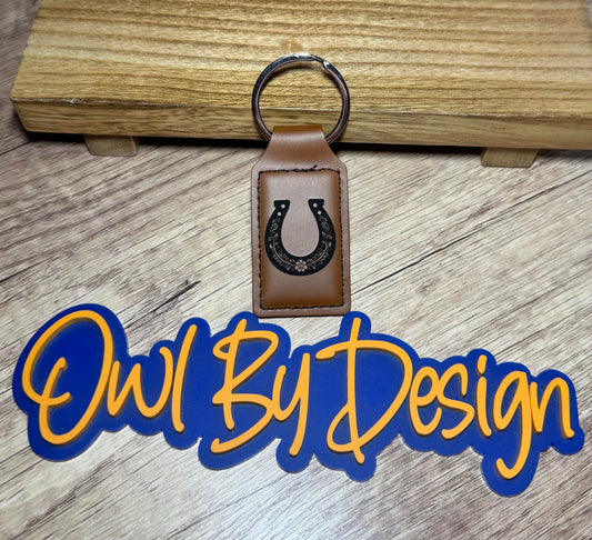 Horseshoe Small Leather Keychain