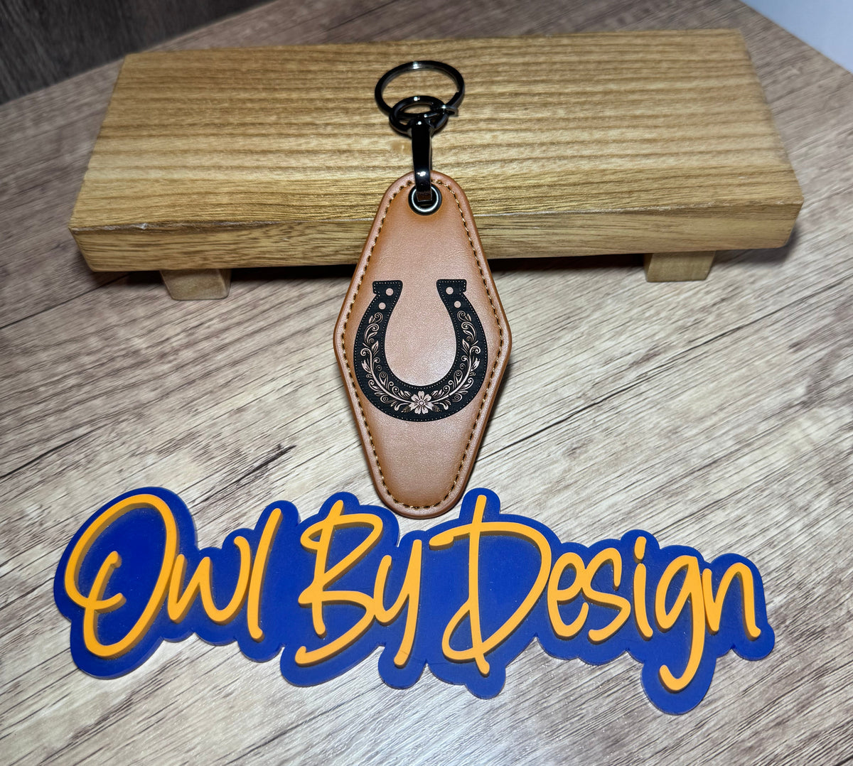 Horseshoe Large Leather Keychain