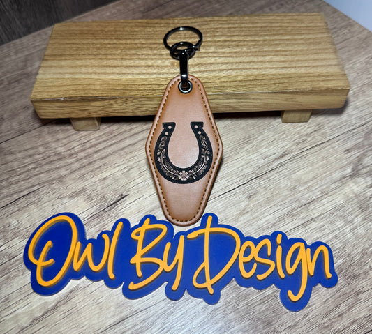 Horseshoe Large Leather Keychain