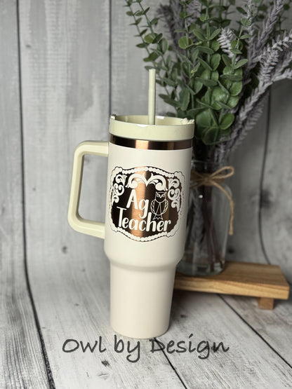 Ag Teacher Buckle Golden Hour Tumbler – 40oz