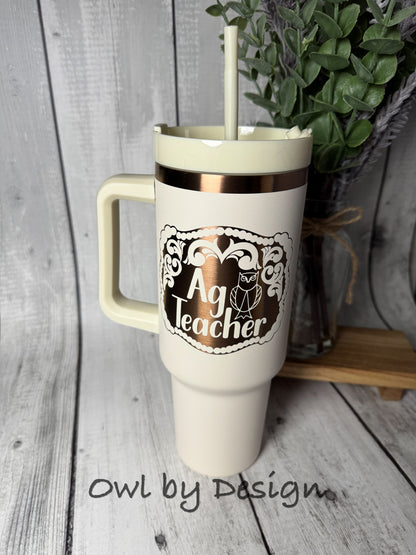 Ag Teacher Buckle Golden Hour Tumbler – 40oz