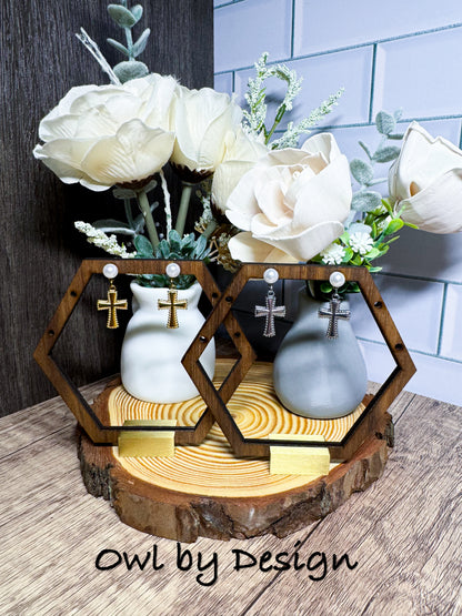 Graceful Faith Cross Earrings