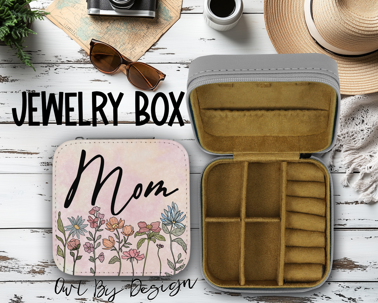 Mother's Day Bundle - Custom Jewelry Box and Makeup Brush Cup
