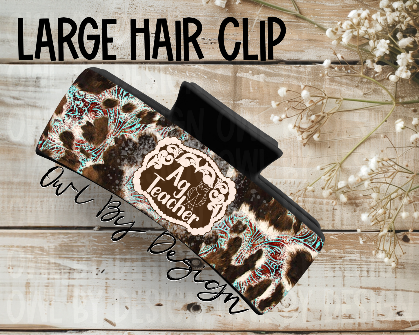 Ag Teacher Western Buckle Hair Clips