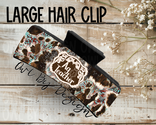 Ag Teacher Western Buckle Hair Clips