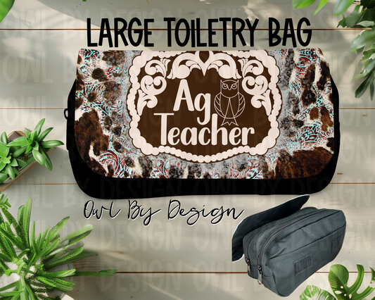 Ag Teacher Western Buckle Large Toiletry Bag/Cosmetic Bag/Large Pencil Pouch