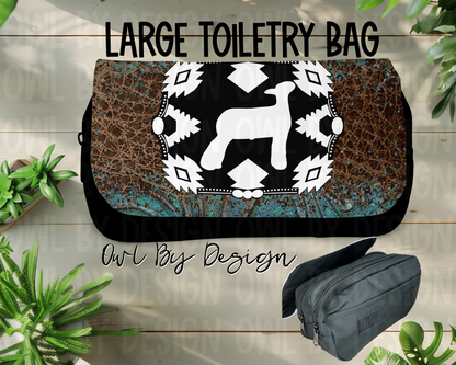 Show Livestock Buckle Western Large Toiletry Bag/Cosmetic Bag/Large Pencil Pouch