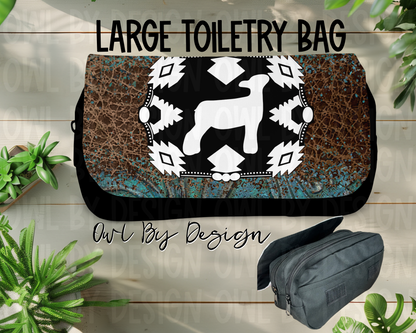 Show Livestock Buckle Western Large Toiletry Bag/Cosmetic Bag/Large Pencil Pouch