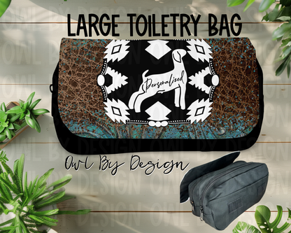 Show Livestock Buckle Western Large Toiletry Bag/Cosmetic Bag/Large Pencil Pouch