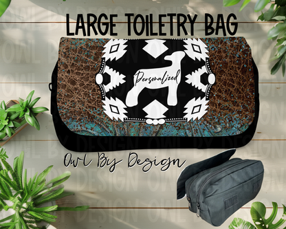 Show Livestock Buckle Western Large Toiletry Bag/Cosmetic Bag/Large Pencil Pouch