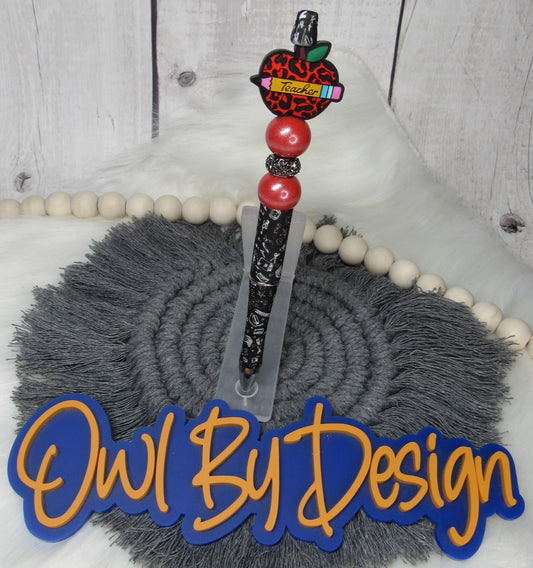 Leopard Red Apple Teacher Pen