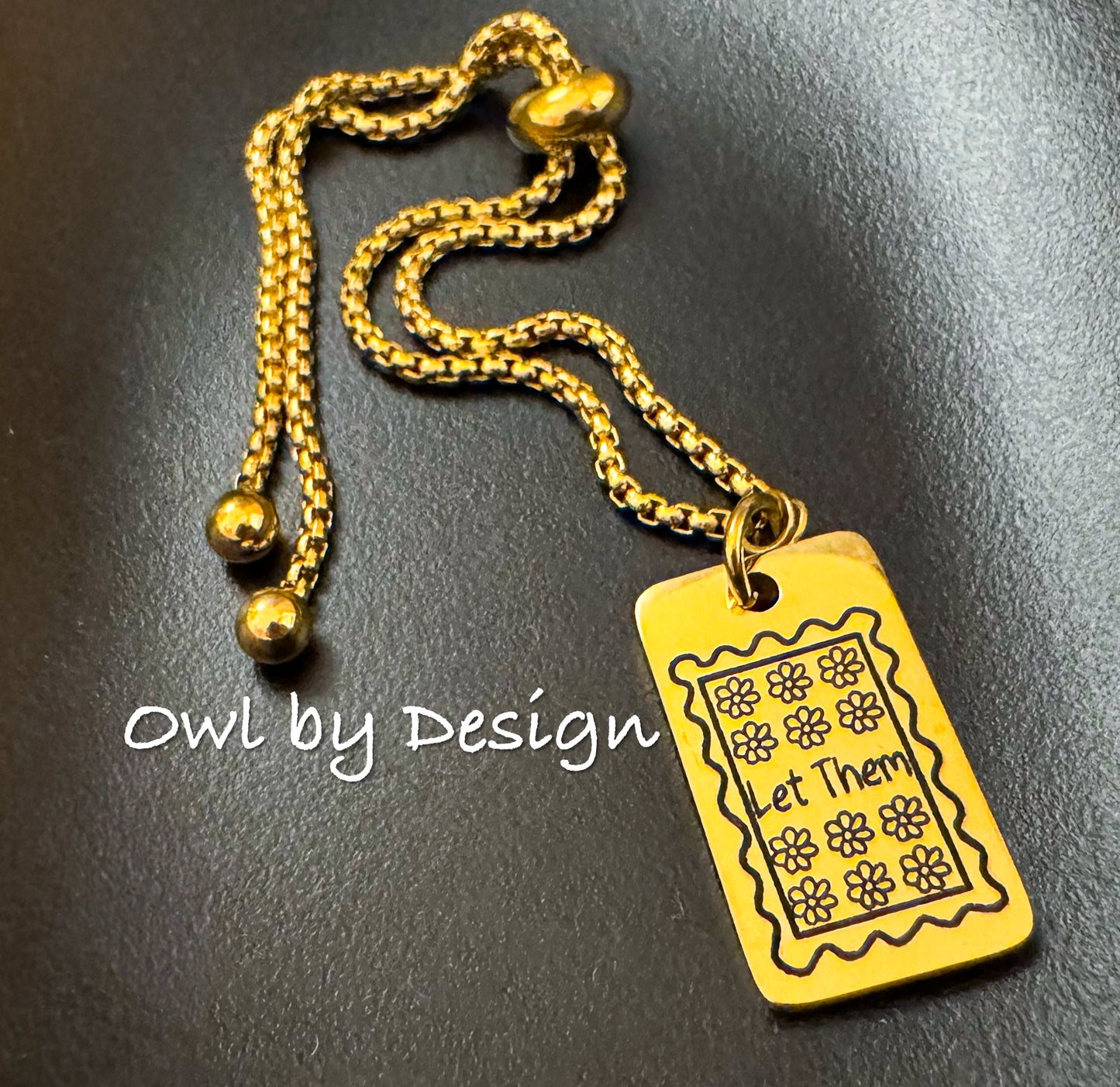 Let Them Stamp Adjustable Bracelet