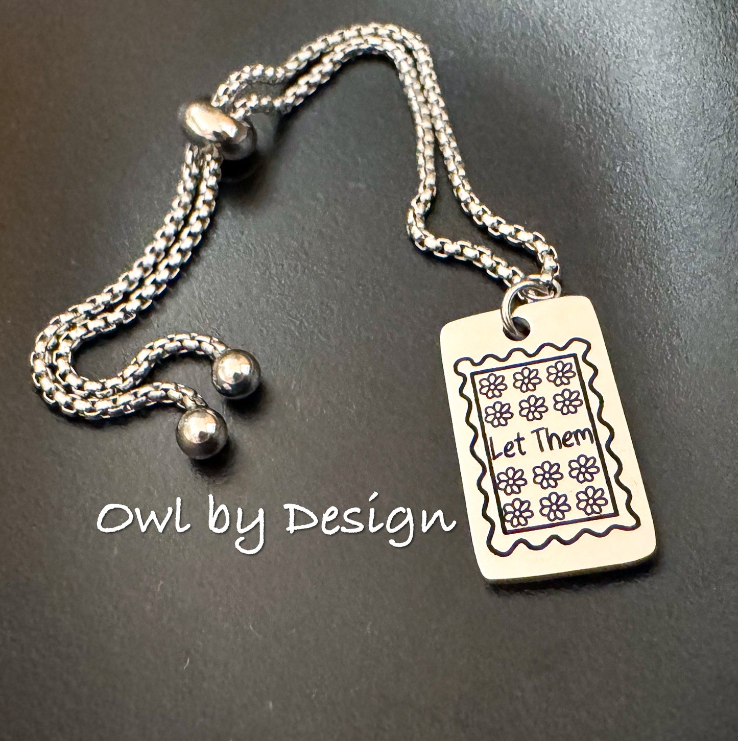 Let Them Stamp Adjustable Bracelet