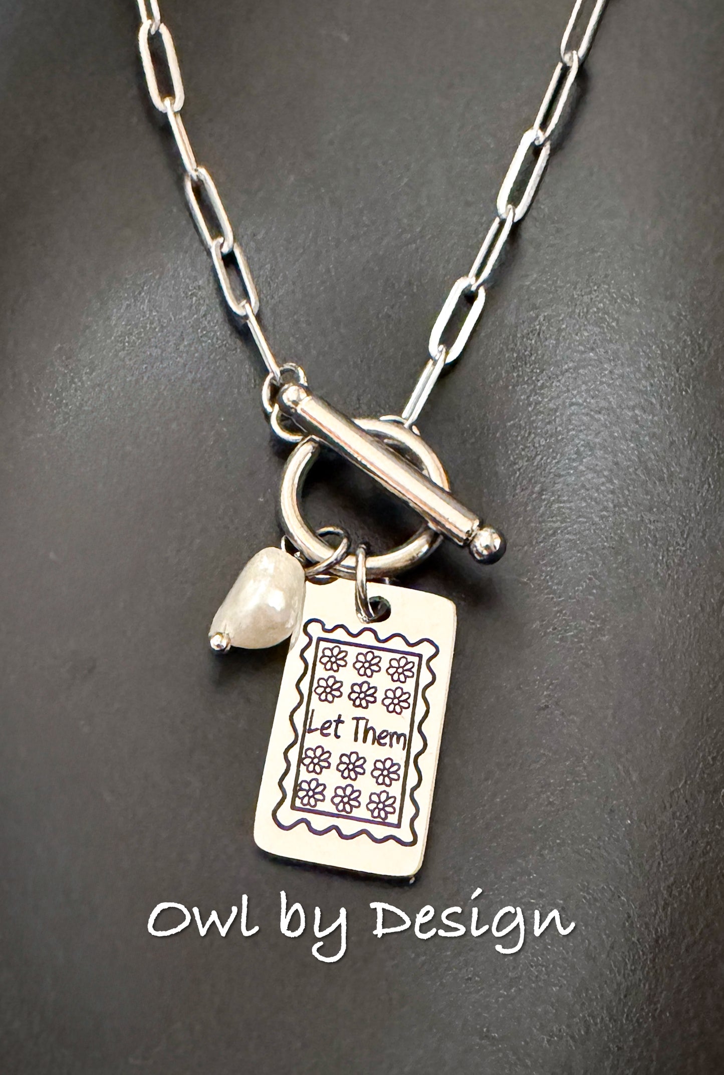 Let Them Stamp Charm Necklace