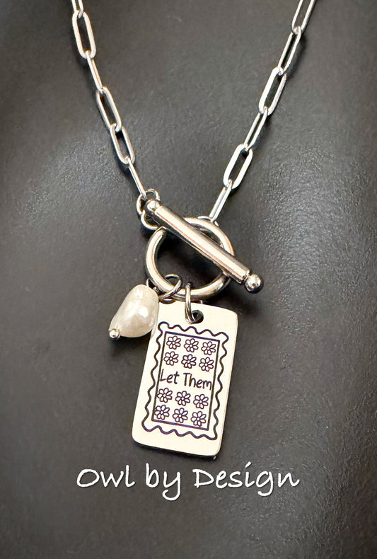 Let Them Stamp Charm Necklace