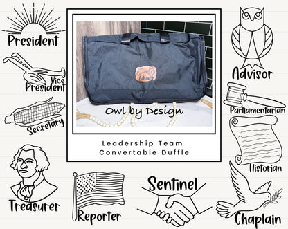 Leadership Team Travel Bag Convertible Duffle/Garment Bag - Personalized Gift