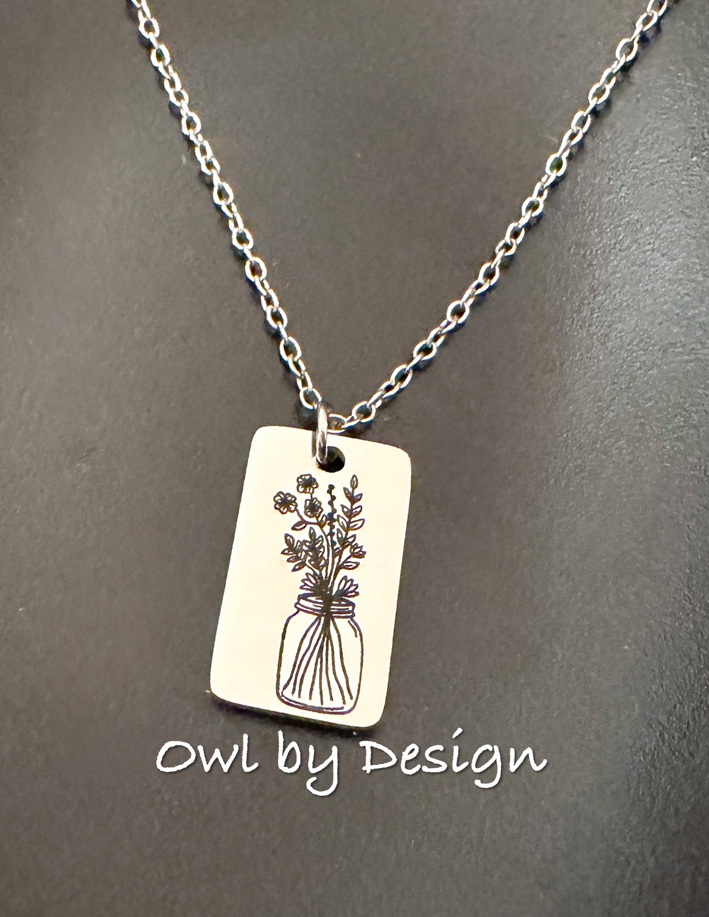 Wildflower Mason Jar Necklace