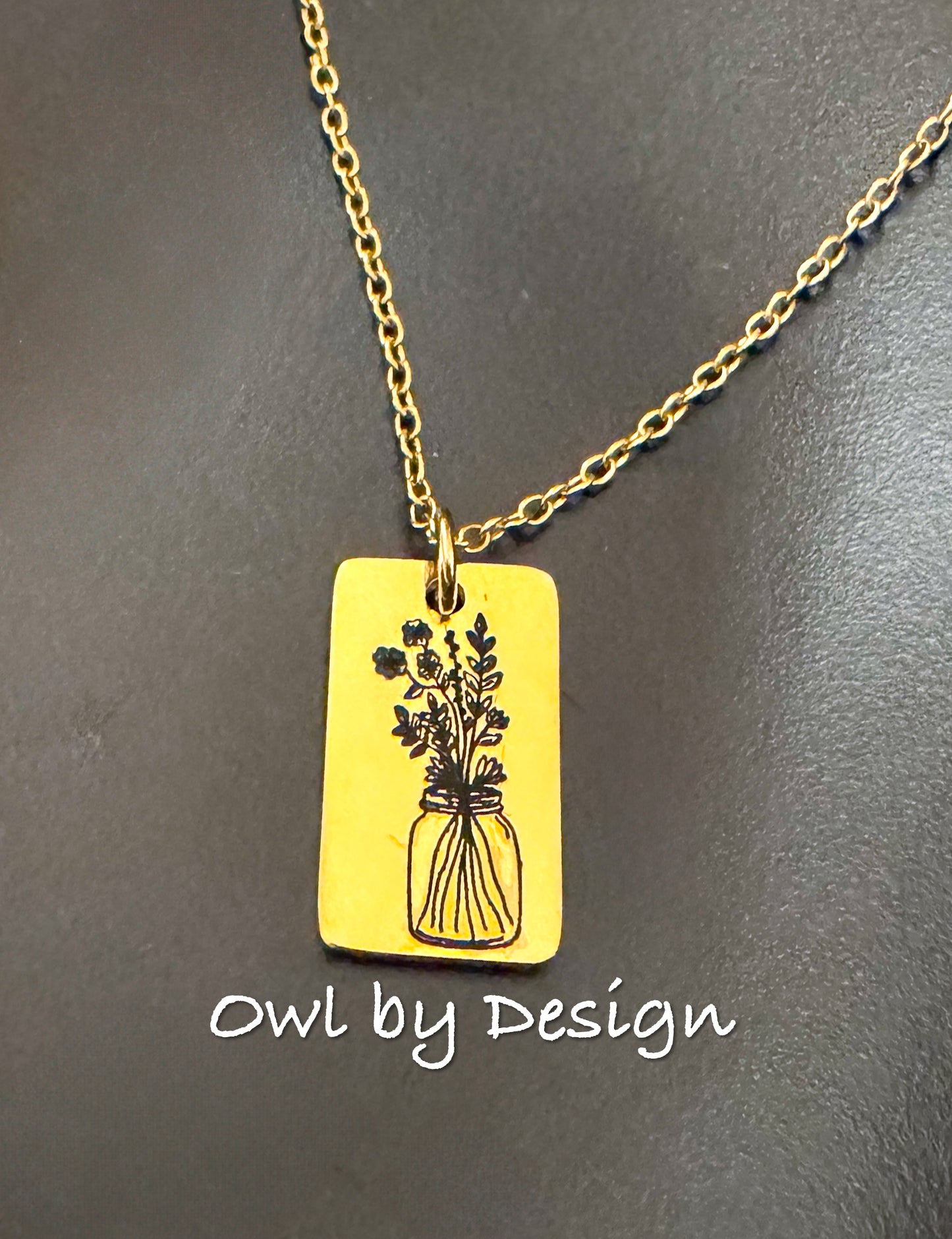 Wildflower Mason Jar Necklace