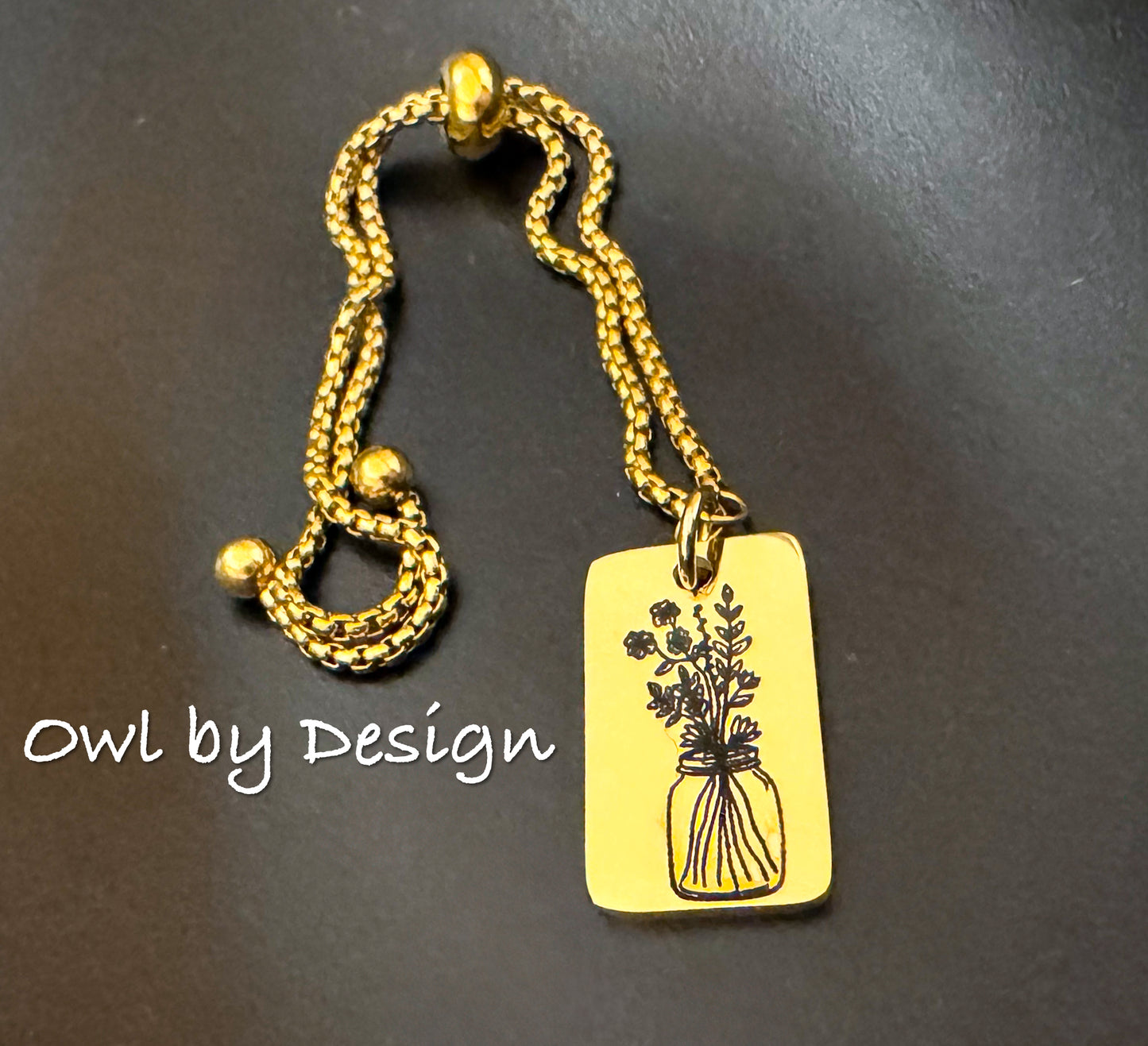 Wildflower Mason Jar Adjustable Bracelet