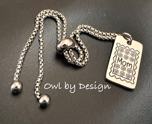 Mom Stamp Adjustable Bracelet