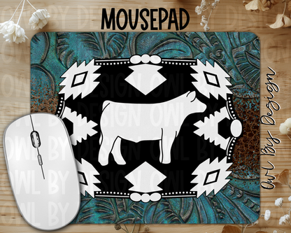 Show Livestock Buckle Western Mousepad