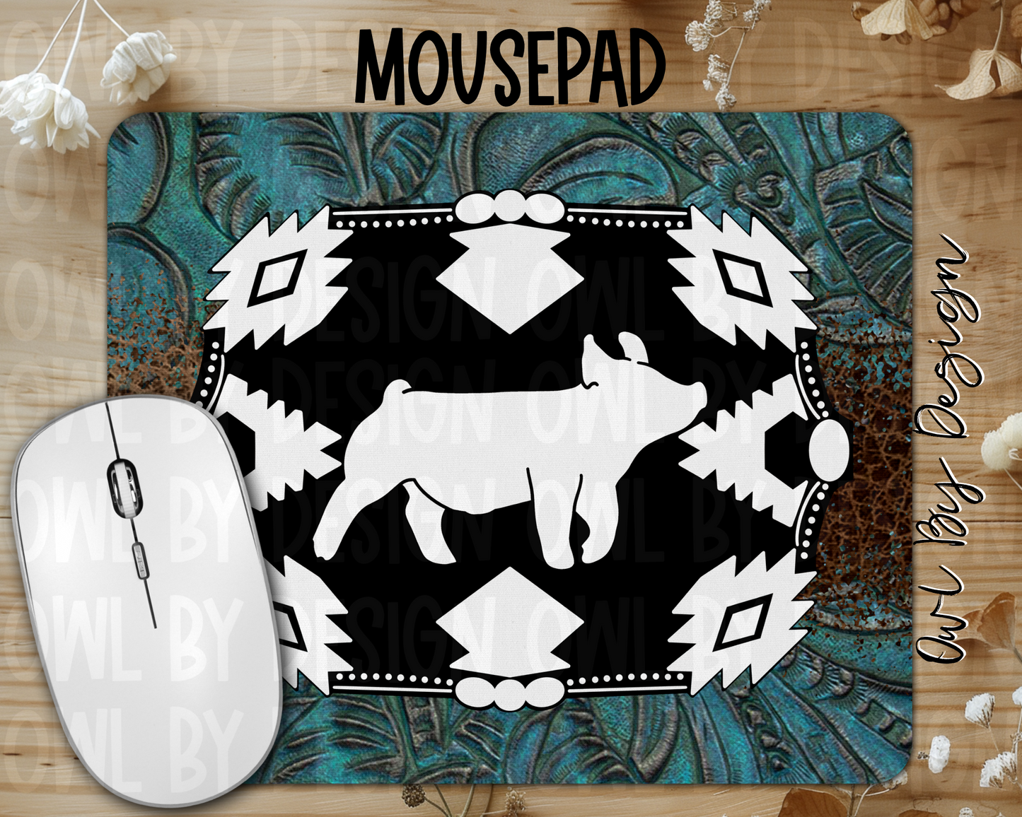 Show Livestock Buckle Western Mousepad
