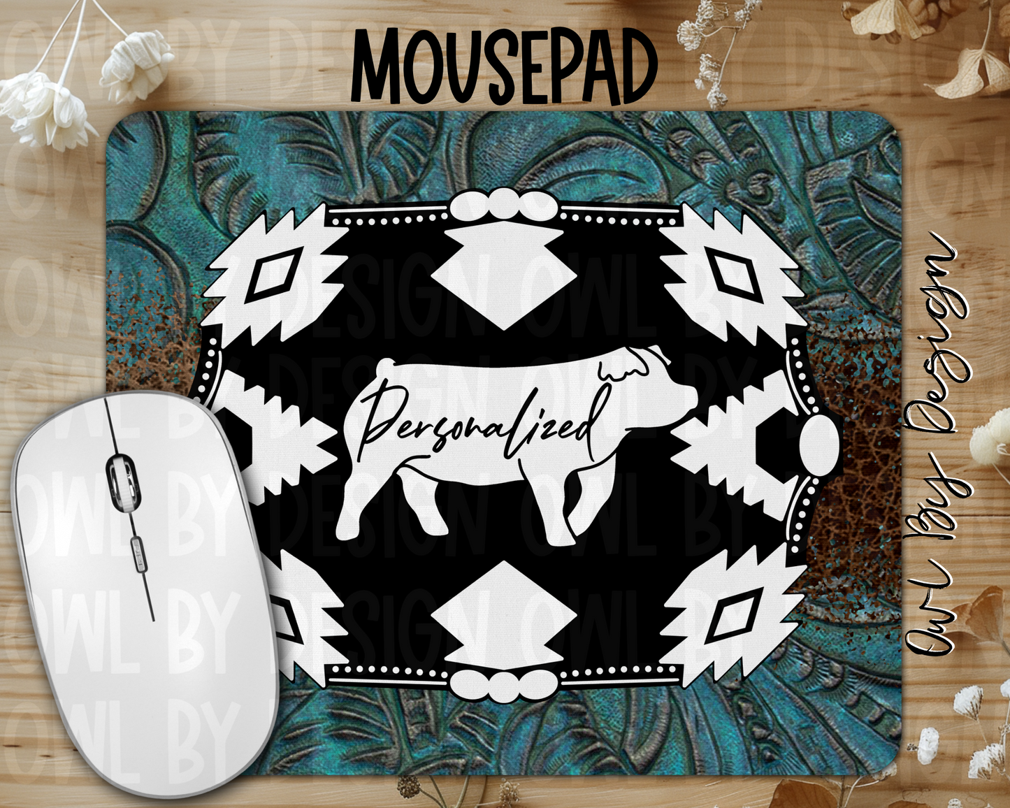 Show Livestock Buckle Western Mousepad