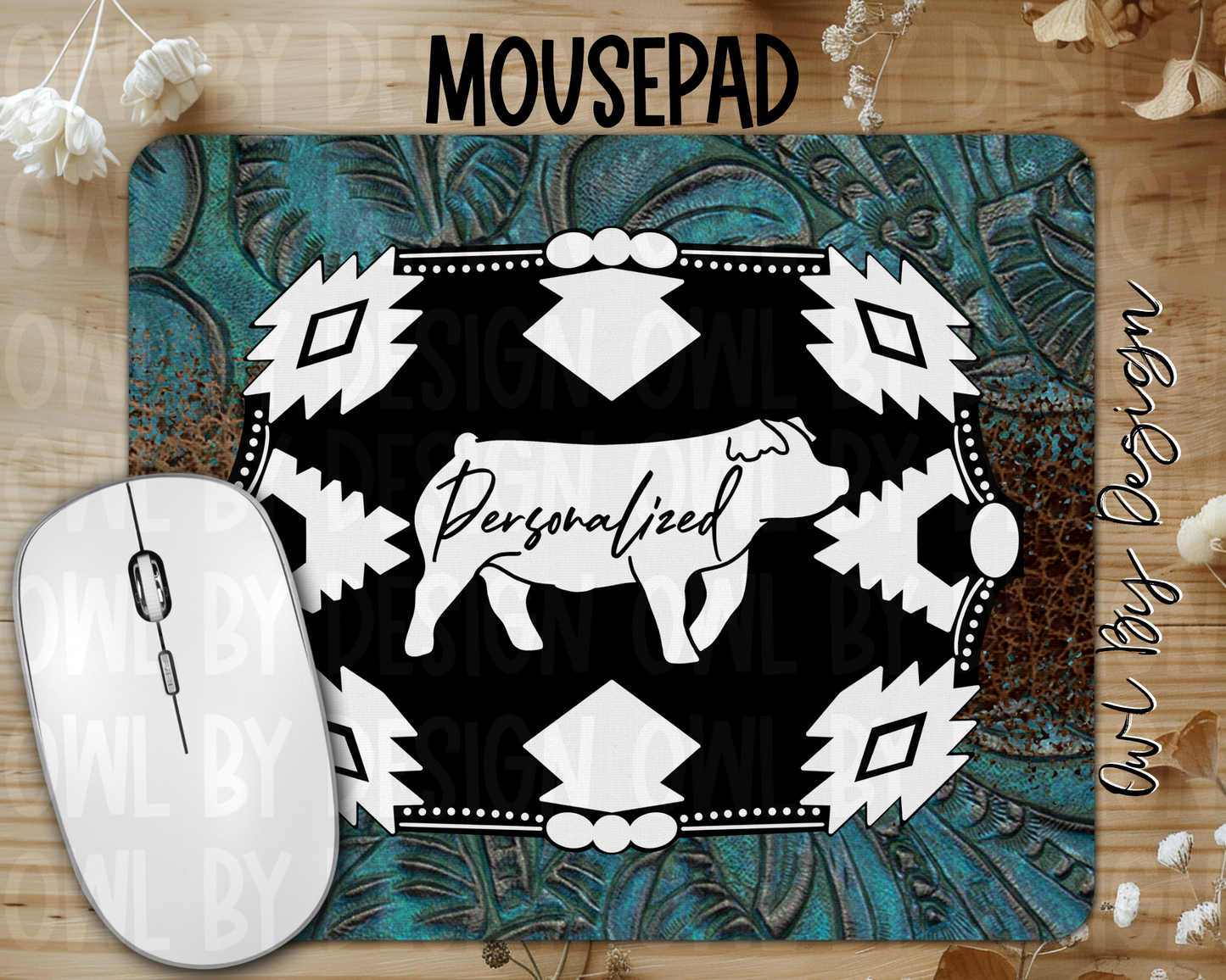 Show Livestock Buckle Western Mousepad