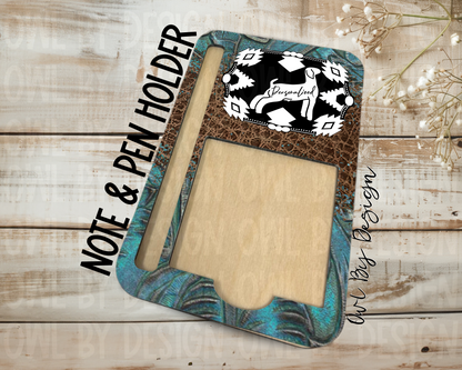 Show Livestock Buckle Western Note & Pen Holder