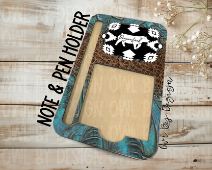 Show Livestock Buckle Western Note & Pen Holder