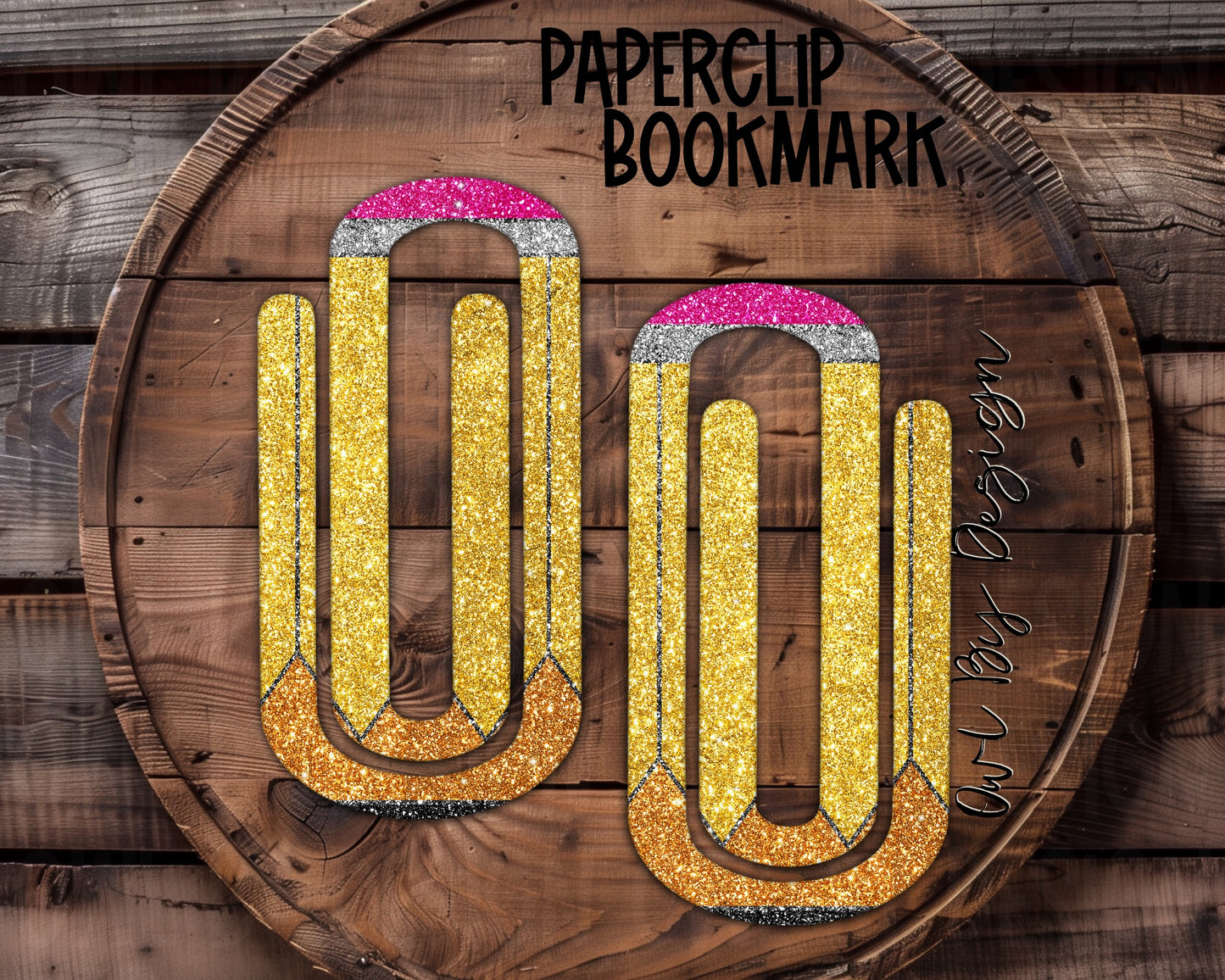Glitter Pencil Paperclip Bookmark * Customizable