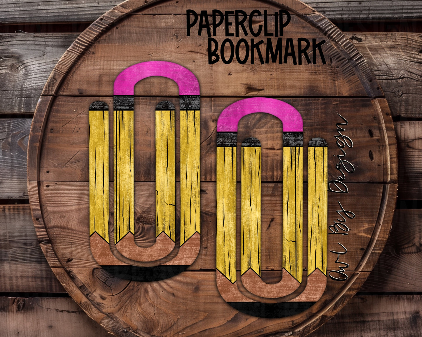 Wood Pencil Paperclip Bookmark *Customizable