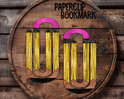 Wood Pencil Paperclip Bookmark *Customizable