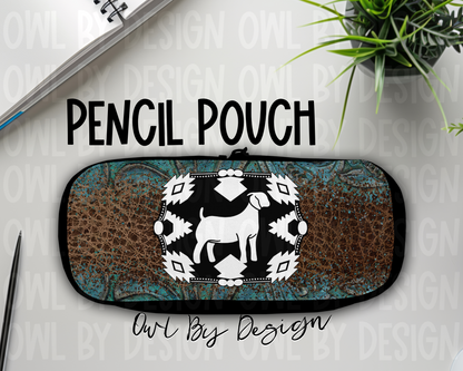 Show Livestock Buckle Western Pencil Pouch