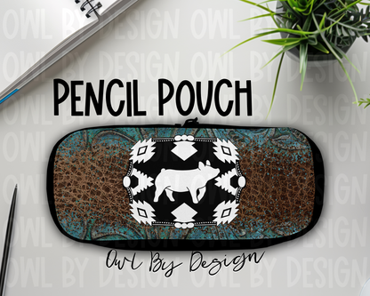 Show Livestock Buckle Western Pencil Pouch